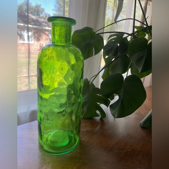 Tall Green Glass‎ Bottle - Picture 1 of 6